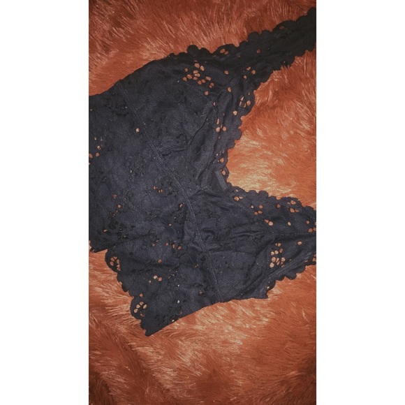 Black long line bralette