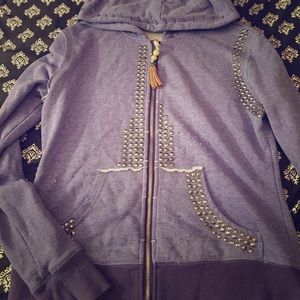 Miss Me Silver Studded Hoodie