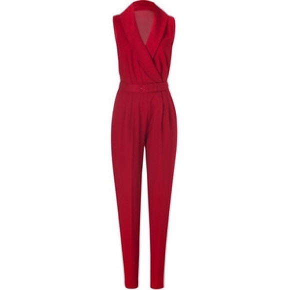 Rachel Zoe Belted Fitted Jumpsuit Pantsuit - Picture 2 of 5