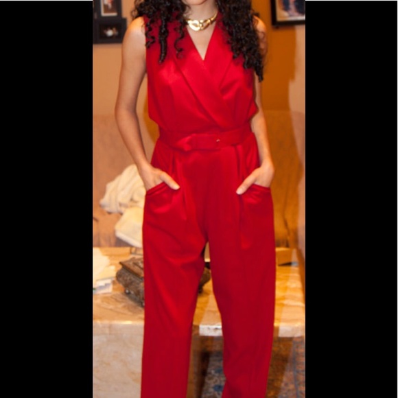 Rachel Zoe Belted Fitted Jumpsuit Pantsuit - Picture 5 of 5