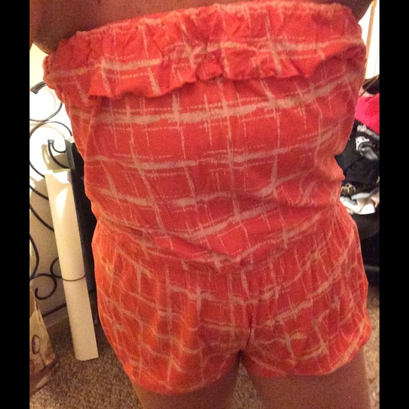 Orange printed romper