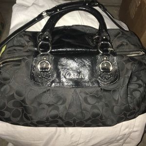 Coach Ashley Signature Black Handbag
