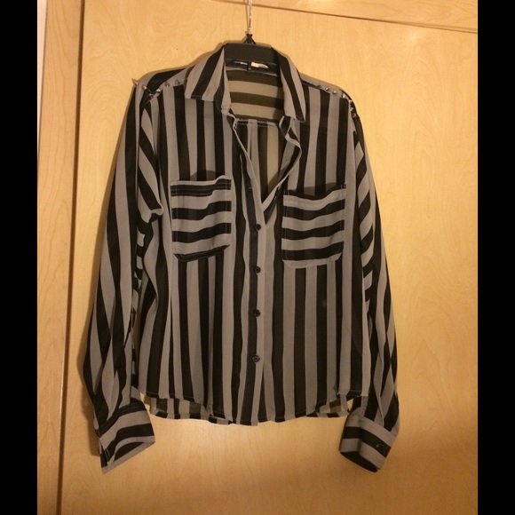 Grey and black dress shirt