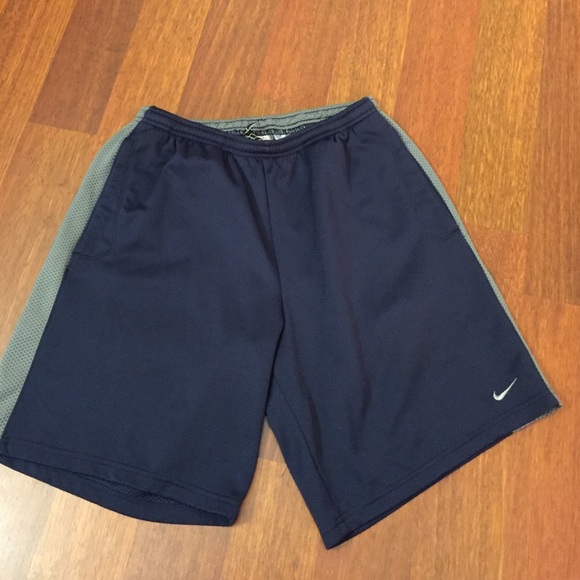 NikeFitDry mens navy and grey shorts.