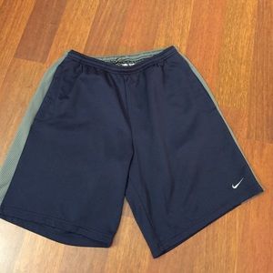 NikeFitDry mens navy and grey shorts.