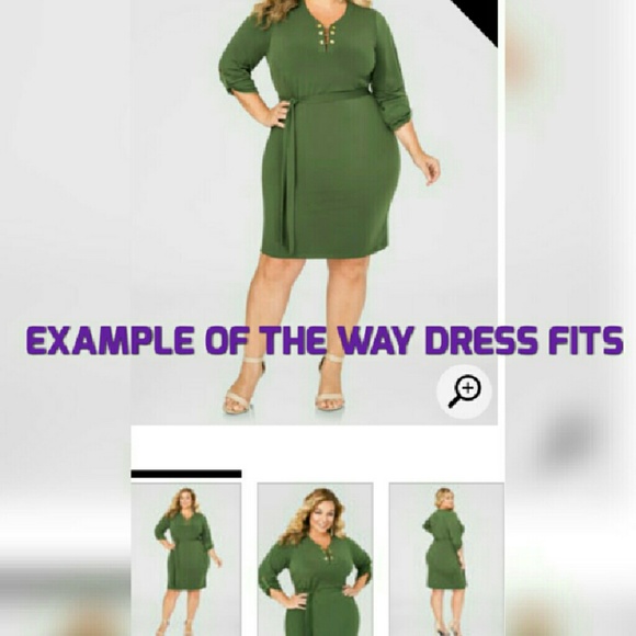 Belted Plum Purple Dress 2x - Picture 5 of 5