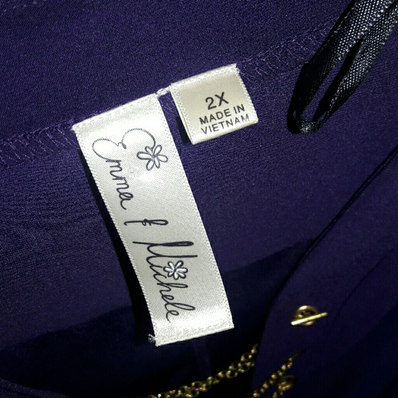 Belted Plum Purple Dress 2x - Picture 3 of 5