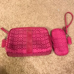Coach make up bag and cellphone case.