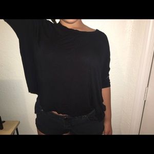 Black oversized tee and olive green tee