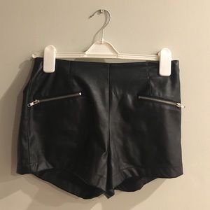 Forever 21 Black Leather Shorts