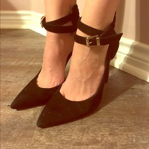 Suede Black Heels