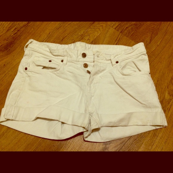 White jean shorts