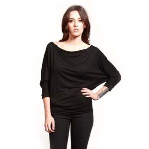 samantha eng. Dolman sleeve backless top suede