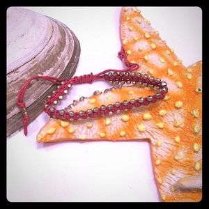💕💕Red Bracelet with Matte Gold Accents💕💕