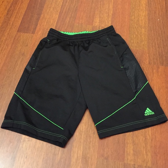 Adidas mens navy athletic shorts in black