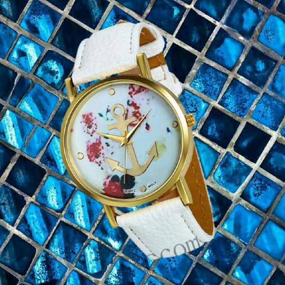 Jewelry - Pirate Anchor & Rose Dial Womens Wrist Watch