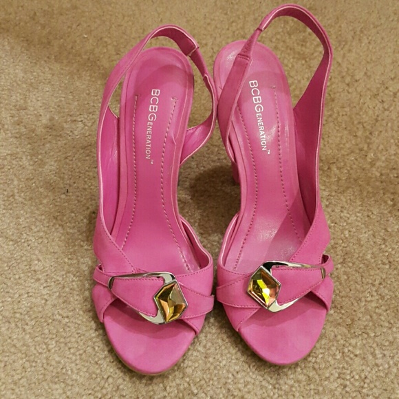 Fat heel wedge hot pink