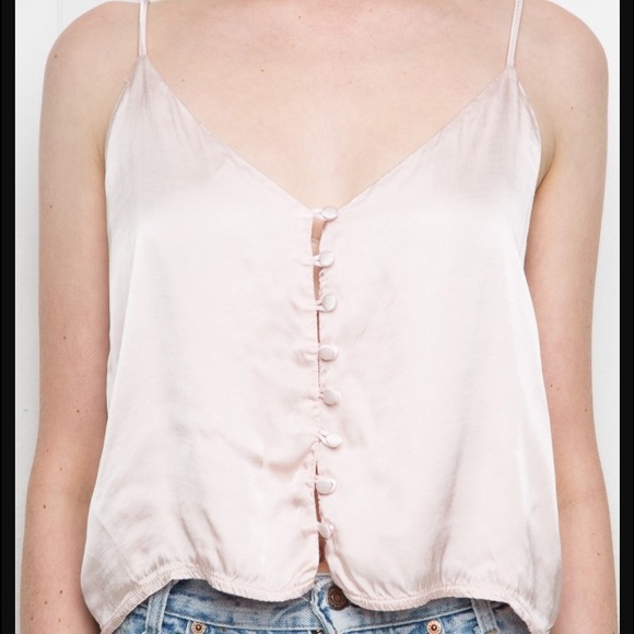 ❌SOLD❌ Brandy Melville Pink Silky Griffin Tank Top