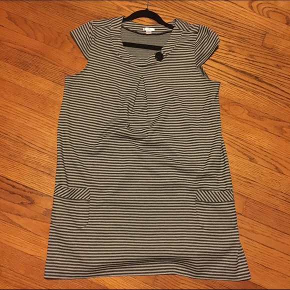 Grey striped mini dress