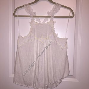 Free People Crochet White Tank Top. Size XS
