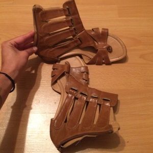 Tan gladiator sandals
