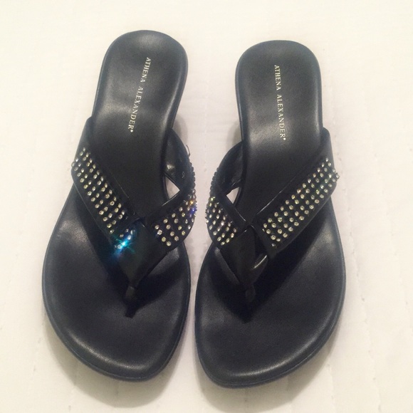 Black rhinestone sandals