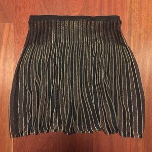 ASOS Metallic Striped Knitted Skater Skirt