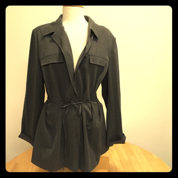 ⭐️ NWOT $79 Lane Bryant Charcoal Gray Blazer /Coat