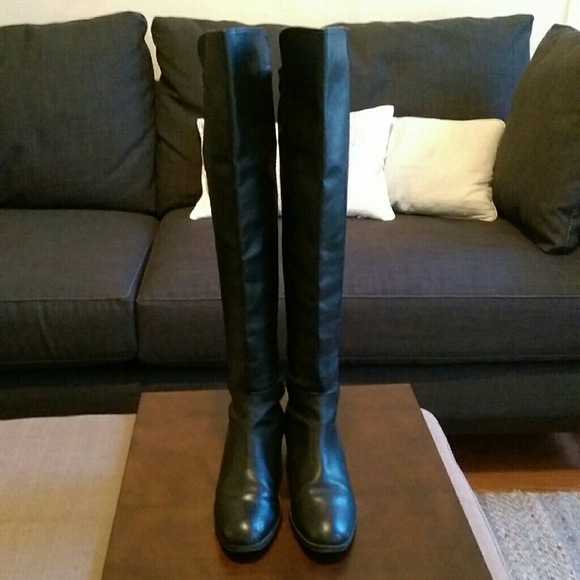 Boots - black high leather boots