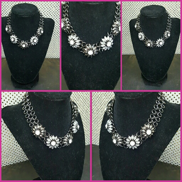 Black Flower Studded Choker
