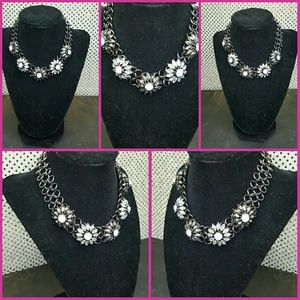Black Flower Studded Choker