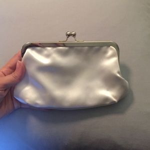 White Satin Wedding Clutch