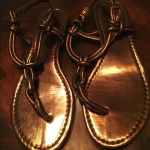 Bronze strappy sandals