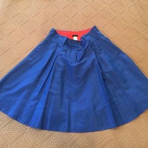 J crew royal blue silk circle skirt with pockets
