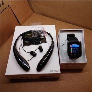 Two piece combo Bluetooth headphones & watch.