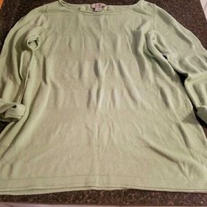 Ann Taylor  loft light green 3/4 sleeve sweater