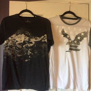 2 medium men's American Eagle outfitters tshirts.