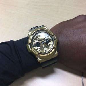 GShock Watch , Gold face w Black Band