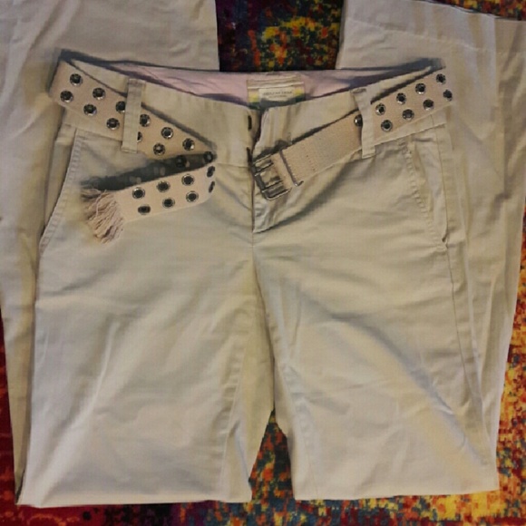 American Eagle Stretch Khakis with belt