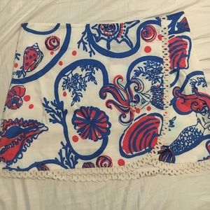 Lilly Pulitzer mermaid print skirt 8