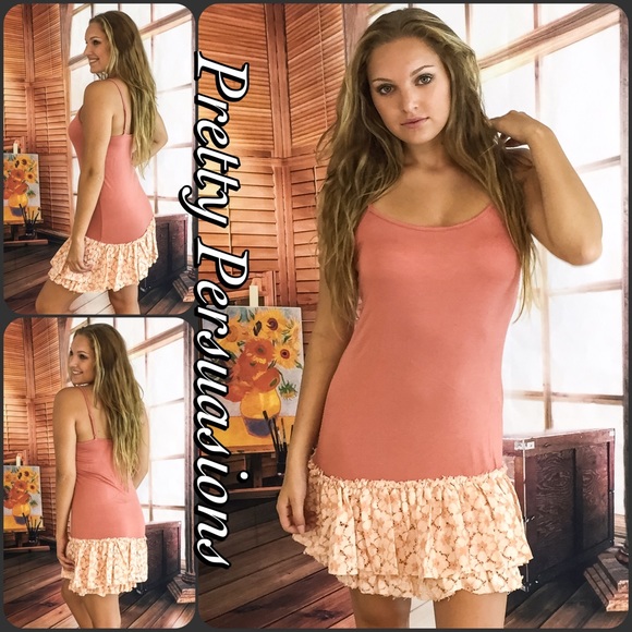 LAST ONE‼️ Coral Double Ruffle Tutu Dress Extender - Picture 4 of 4