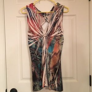 Multicolor animal print top.