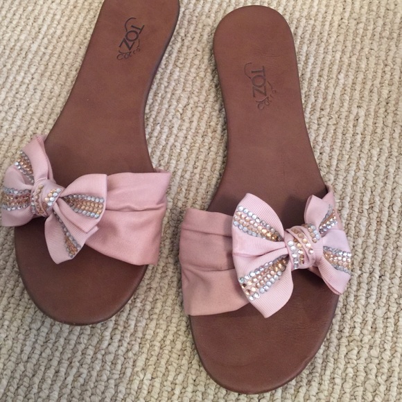 Bedazzled pink sandals