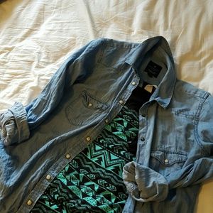 Cozy 'boyfriend' button down Jean shirt