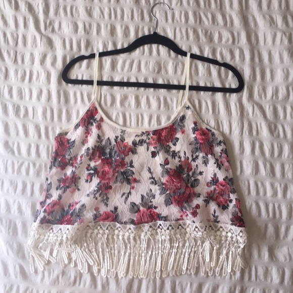 Floral cropped tank top