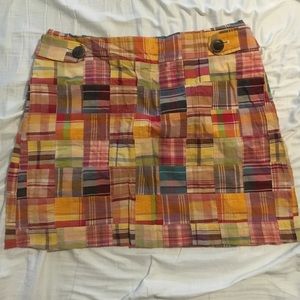 J crew mini madras skirt