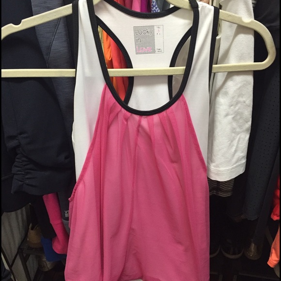 Lucky in Love Junior Girls Sleeveless Mesh Tank