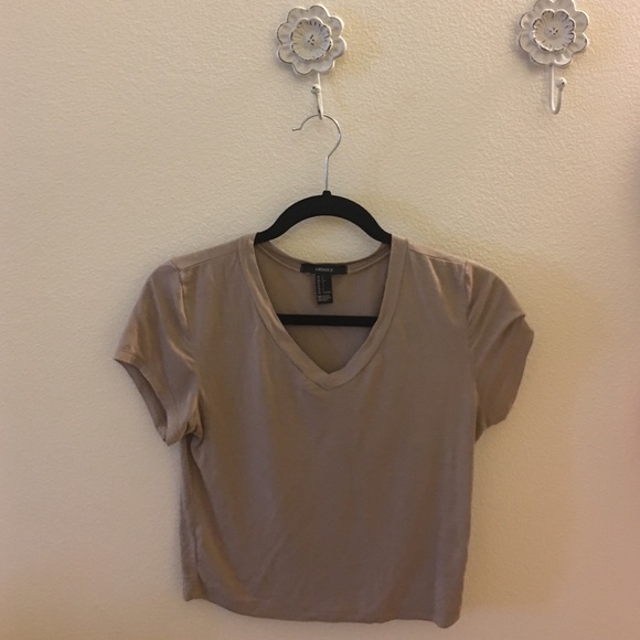Cropped, brown/cream t-shirt