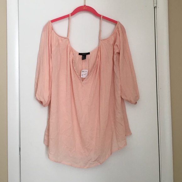Flowy Blush off the shoulder top