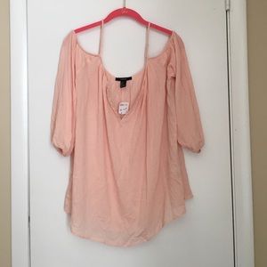Flowy Blush off the shoulder top